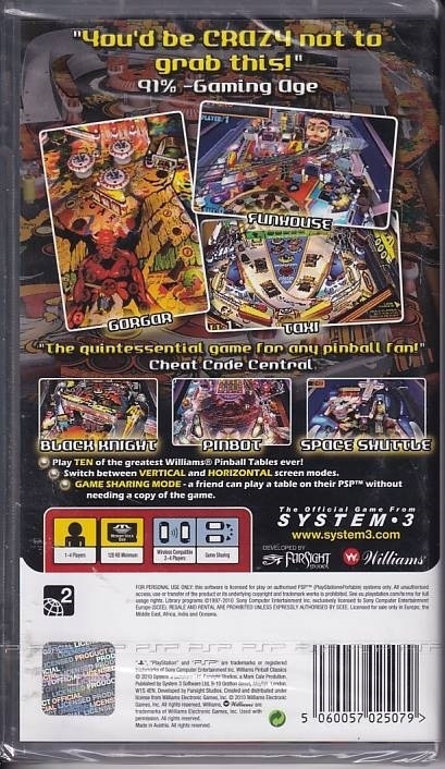 Williams Pinball Classics - i folie - PSP (AA Grade) (Genbrug)